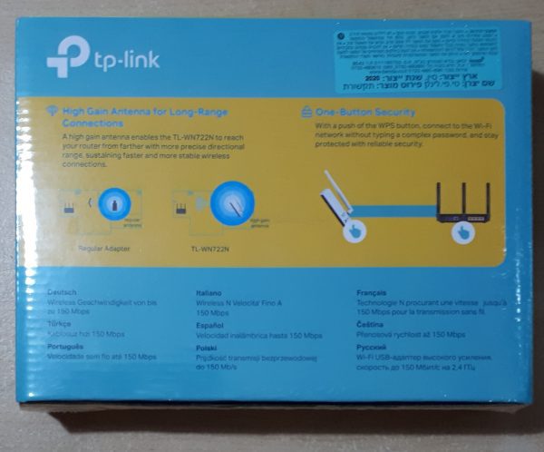 TP-Link TL-WN722N 150Mbps WiFi Wireless USB Adapter WPS Antenna Windows 7/8/10