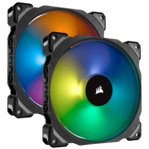 CORSAIR ML140 PRO RGB LED 140MM PWM PREMIUM MAGNETIC LEVITATION FAN 2 PACK