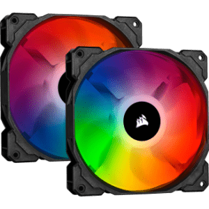 CORSAIRI CUE SP140 RGB PRO PERFORMANCE 140MM DUAL FAN KIT WITH LIGHTING NODE CORE