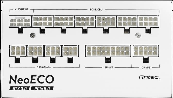 ANTEC PSU 1000W NE1000G M (ATX 3.0) NeoECO Gold White - Image 2