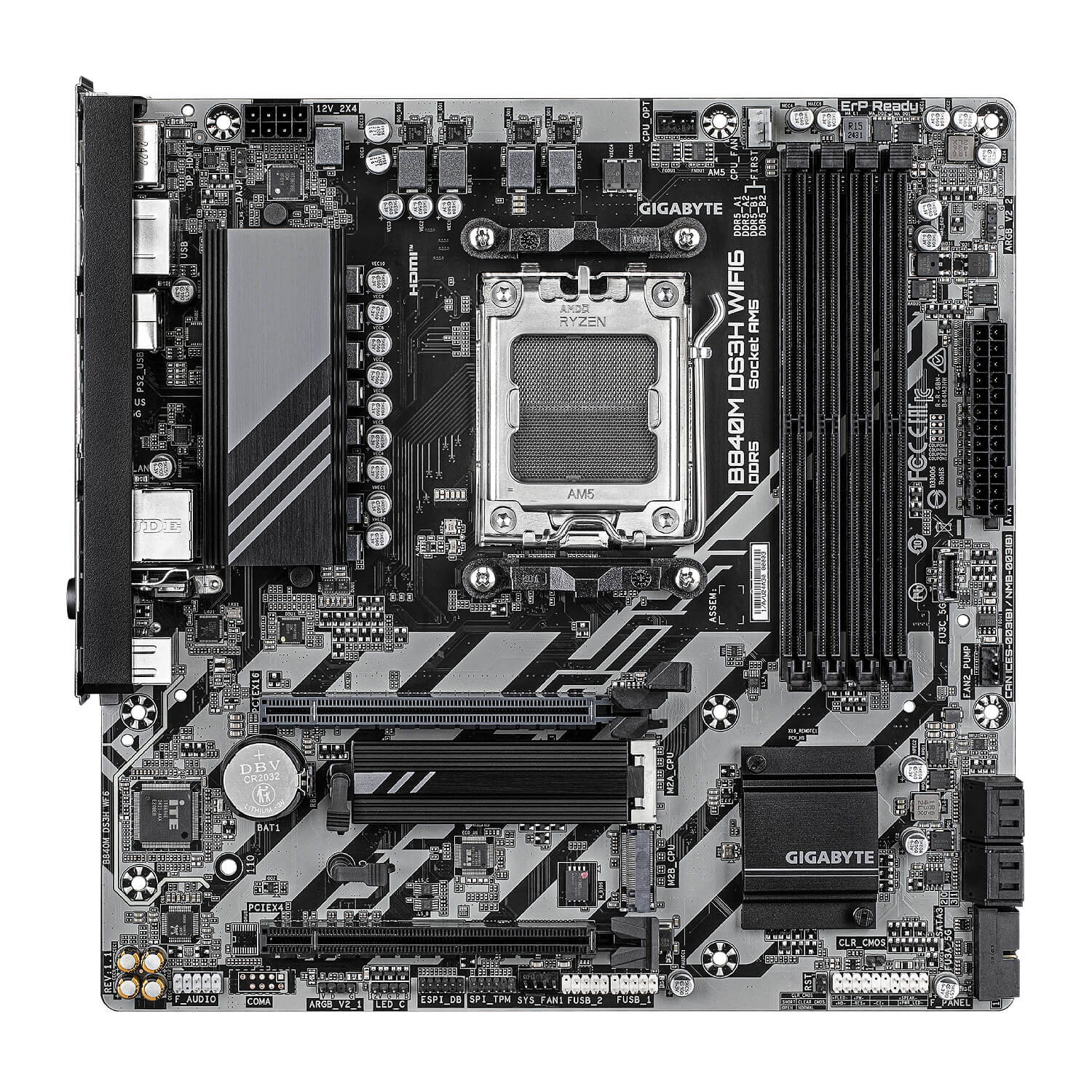 Motherboard Gigabyte B840M DS3H WiFi6 AMD AM5 DDR5 Micro ATX - Image 3