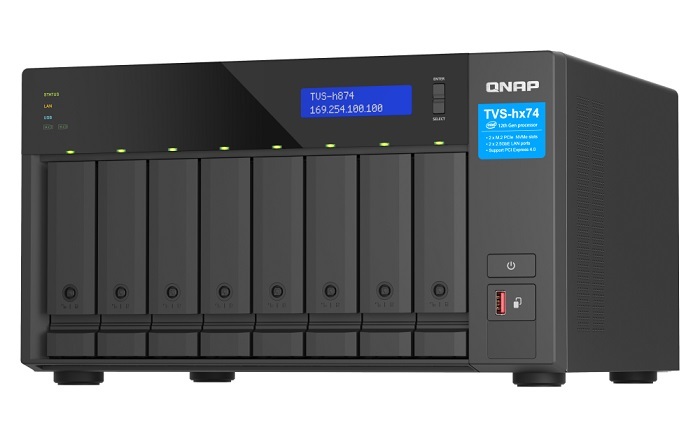 QNAP ZFS TVS-h874-i5-32G 8-BAY i5-12400, 32GB 2xNVME Slots