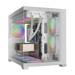 GAMDIAS AURA GC10M V2 ARGB White Computer Case Micro-ATX