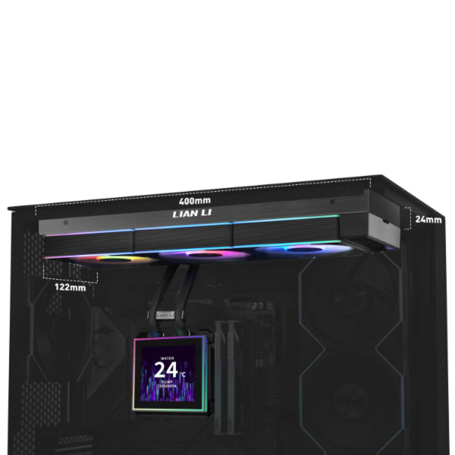 Lian-Li HydroShift II LCD-S 360CL Water Cooler Black - Image 2
