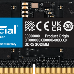 Crucial CSODIMM 16GB DDR5 6400Mhz CL52 Memory CT16G64C52CS5
