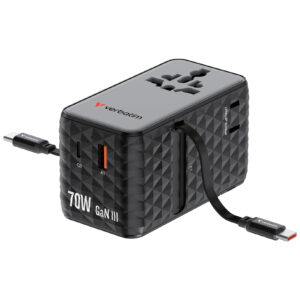 Verbatim Charge 'n' Travel 70W GaN III Universal Travel Adapter