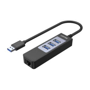 Unitek Y-3045C Black 3-Port USB 3.0 Hub + Gigabit Ethernet RJ45