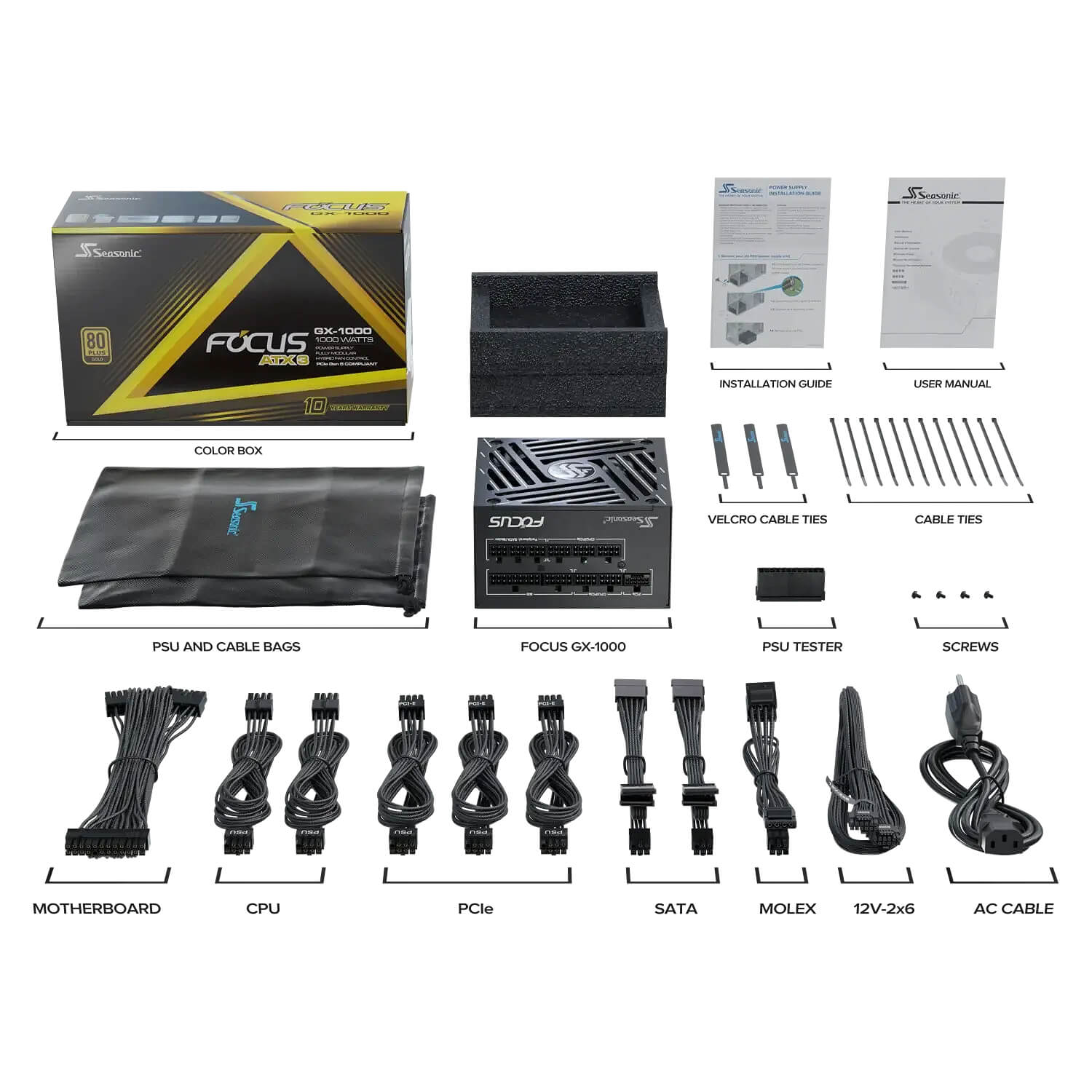 Seasonic Focus (V4) GX-1000 1000W ATX 3.1 80+ Gold