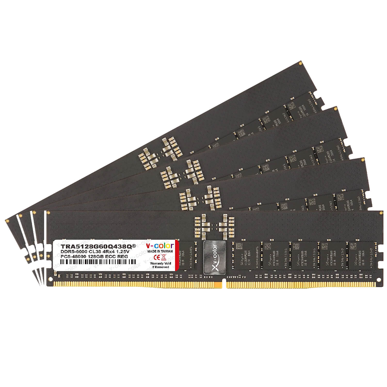 v-color DDR5 512GB (4x128GB) 6000 CL38 OC R-DIMM Workstation