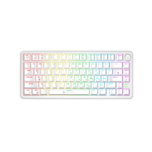 MMCK300 white wired mechanical keyboard with control button and RGB lighting from Miracase
