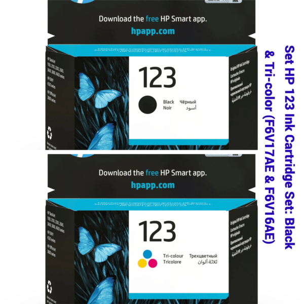 Cartridge Set HP 123 Ink Black and Tri-color F6V17AE & F6V16AE