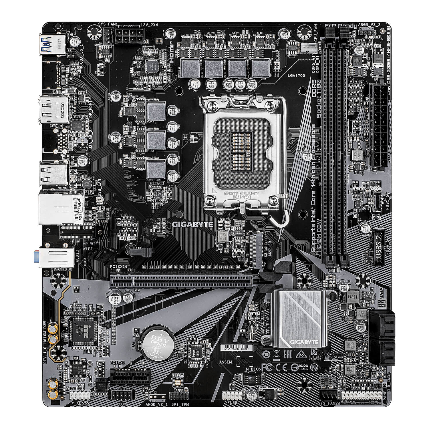 Gigabyte H610M D3W Intel H610 LGA 1700 Micro ATX Motherboard DDR4 GH610MD3W