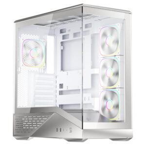 1stPlayer GM7 Silver ATX PC Gaming Case Panoramic Tempered Glass 4x ARGB Fans
