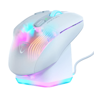 Turtle Beach Roccat Kone XP Air Wireless Gaming Mouse White RGB Charging Dock