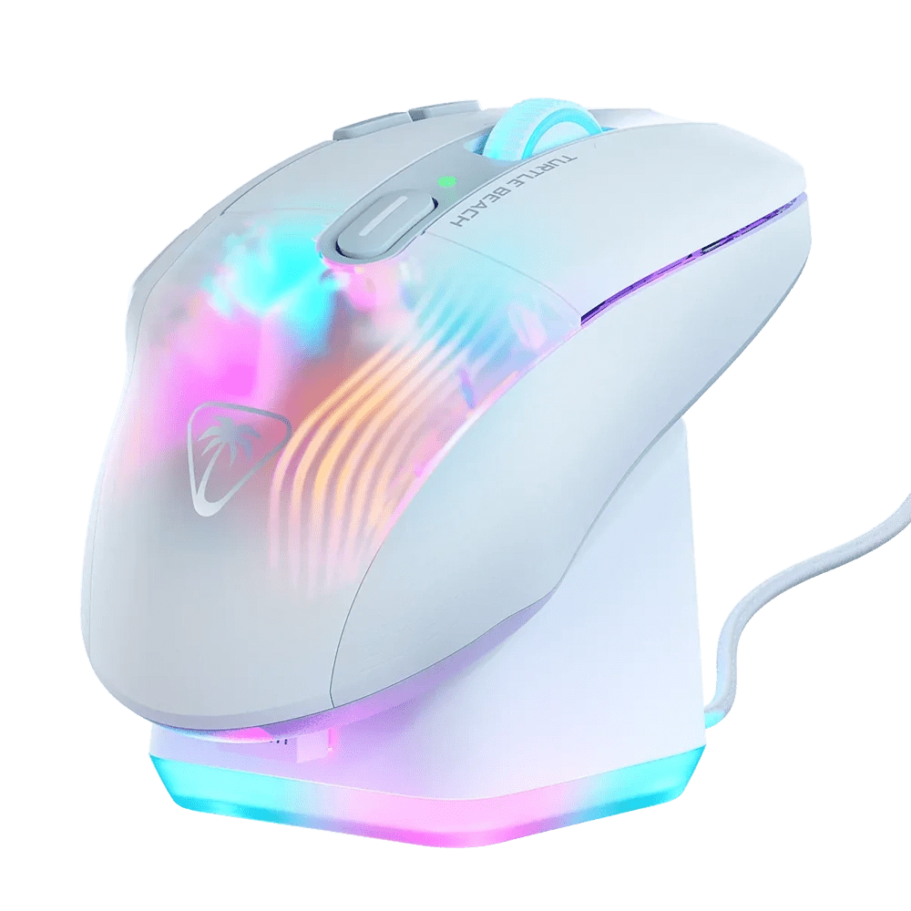 Turtle Beach Roccat Kone XP Air Wireless Gaming Mouse White RGB Charging Dock
