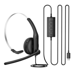 Edifier CC100 Wired USB-C USB-A Mono Headset AI Noise Canceling Mic Call Center