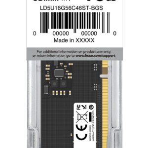 Lexar DIMM 16GB DDR5 5600Mhz 262pin PC5-44800 SODIMM CL46 1.1V Blister Pack