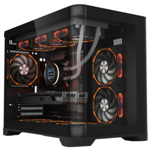 1stPlayer UV6 Micro-ATX PC Gaming Case Panoramic Glass 3x ARGB Fans Mini Tower