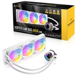 Antec Vortex Lum 360 White ARGB Liquid CPU Cooler 280W TDP 360mm AIO AM5 LGA1700
