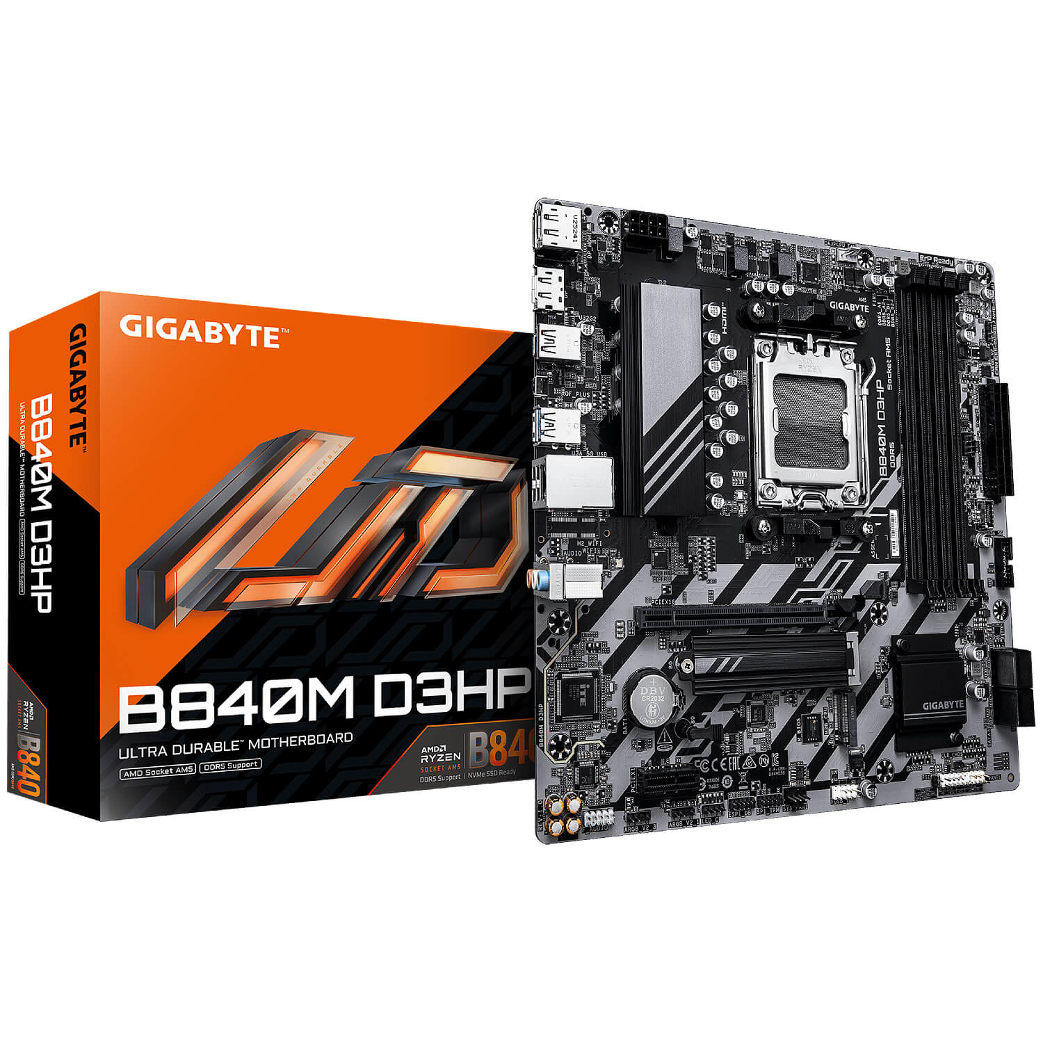 GIGABYTE B840M D3HP AM5 AMD B840 Micro-ATX Motherboard DDR5 M.2 GB840MD3HP