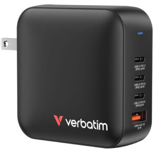 Verbatim 165W GaN Mini Charger Multiport USB-C PD Fast Wall Power Adapter 32216