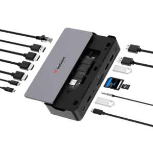 Verbatim USB-C Pro Docking Station 15 Port M.2 NVMe SSD Slot 2x HDMI DP 8K 32173