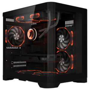 1StPlayer UV5 3X ARGB Black PC Case Micro ATX UV5-BK-2FCR-1FC