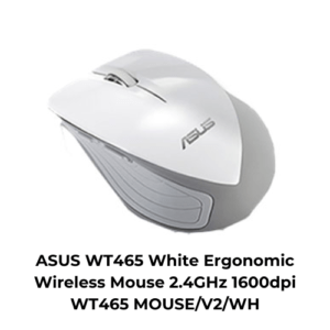 ASUS WT465 White Ergonomic Wireless Mouse 2.4GHz 1600dpi WT465 MOUSE/V2/WH
