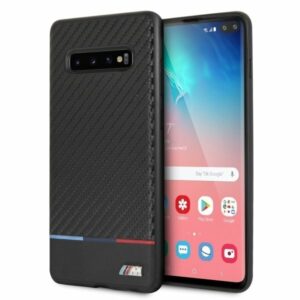 CG MOBILE Galaxy S10+ Plus BMW M Logo Carbon PU Leather Hard Case Cover Black