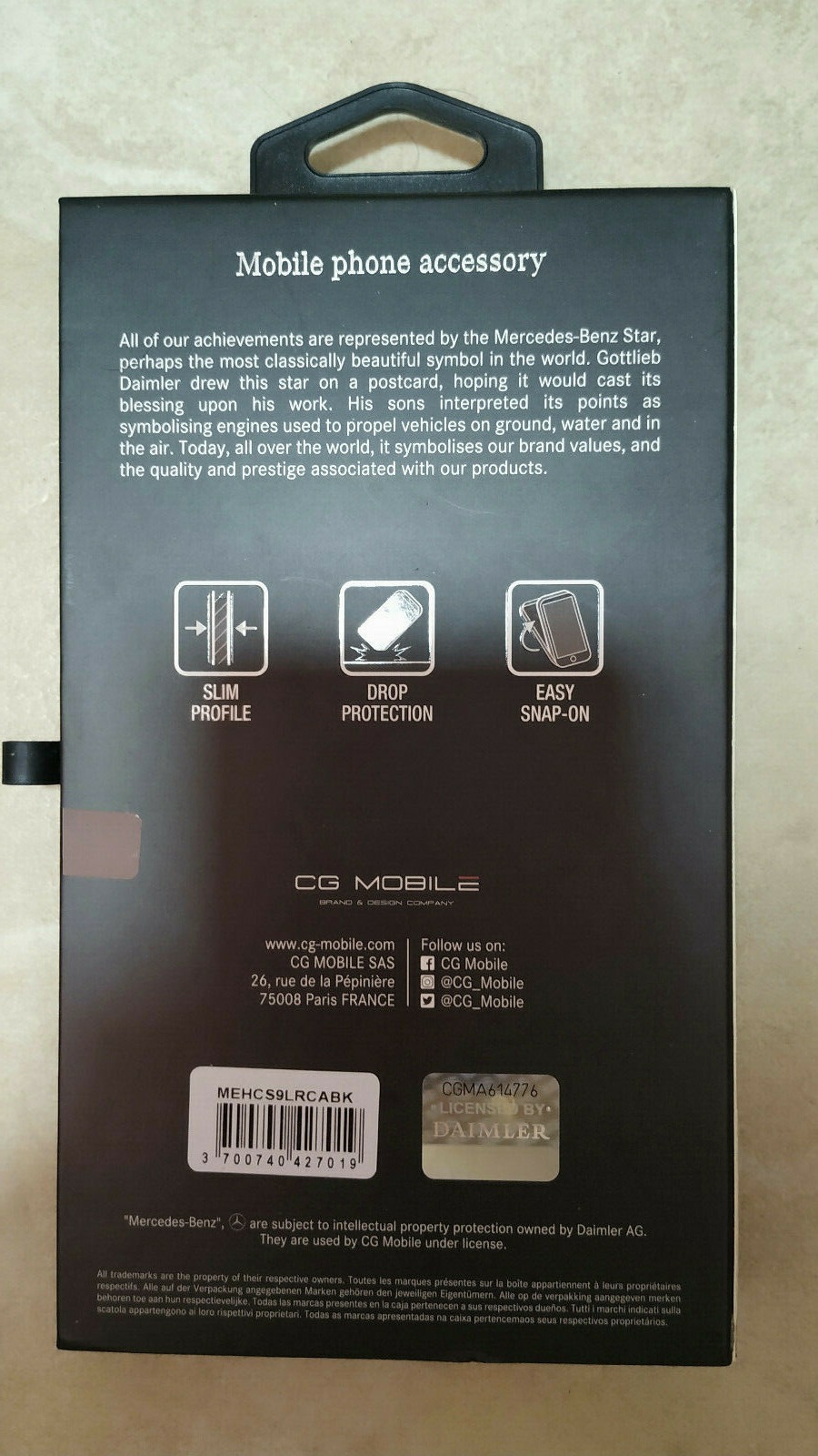 CG MOBILE Galaxy S9+ MERCEDES-Benz Hard Case Real Carbon Fiber Black Cover - Image 2