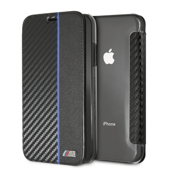 CG MOBILE IPhone XR BMW M COLLECTION Carbon PU NAVY Stripe Booktype Case Cover