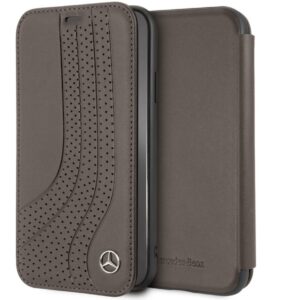 CG MOBILE IPhone XR Mercedes-Benz Genuine Leather Booktype Flip Case Cover Brown