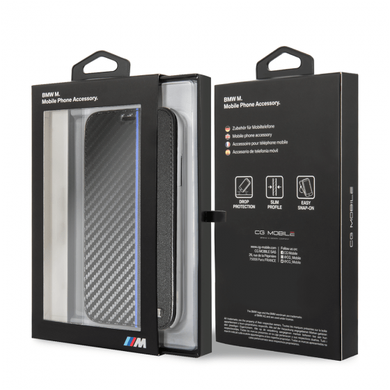 CG MOBILE IPhone XR BMW M COLLECTION Carbon PU NAVY Stripe Booktype Case Cover - Image 4