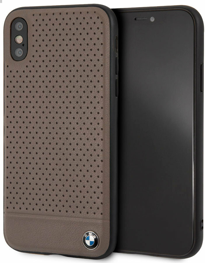 CG MOBILE IPhone XS MAX BMW SIGNATURE Perforated Leather TPU Case Brown Cover