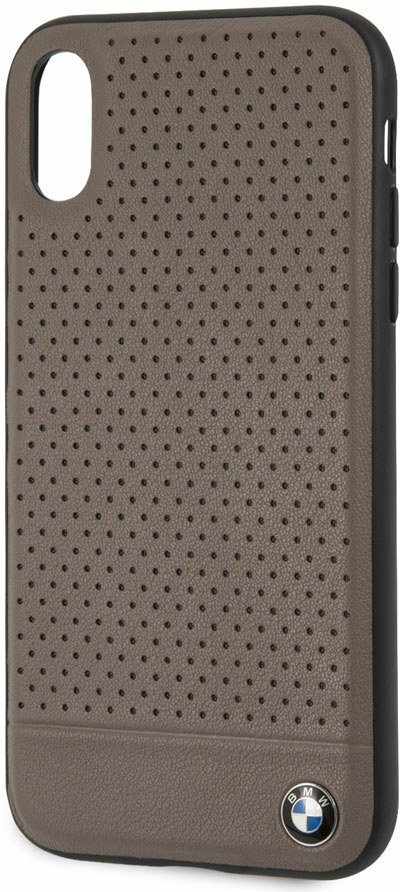 CG MOBILE IPhone XS MAX BMW SIGNATURE Perforated Leather TPU Case Brown Cover - Image 2