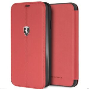 CG MOBILE IPhone XS MAX FERRARI Booktype Flip Cover Case W Vertical Stripe Red
