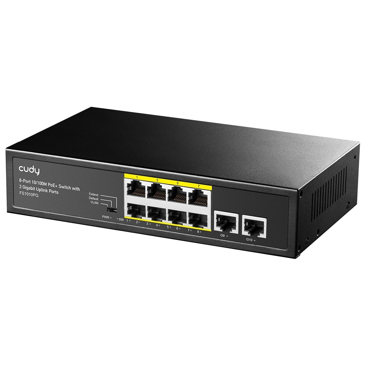 CUDY FS1010PG Unmanaged Switch 8 PortsPOE10/100 +H 2 Ports Giga (FS1010PG-IL) - Image 2