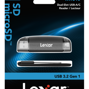 Lexar Dual Slot USB-A USB-C SD microSD Card Reader USB 3.1 LRW310X-BNBNG