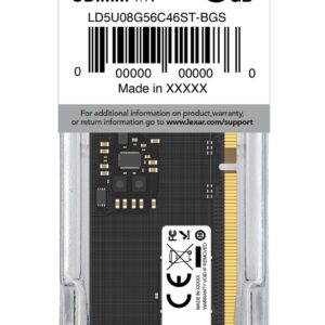 Lexar 8GB DDR5 5600 PC Memory CL46 UDIMM 288-Pin LD5U08G56C46ST-BGS Blister Pack