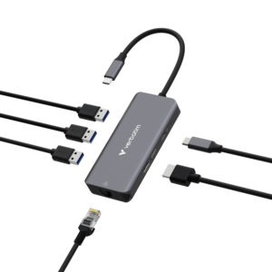 Verbatim USB-C Essentials Multiport Hub 6 Port HDMI 4K RJ45 Gigabit SD TF 32157