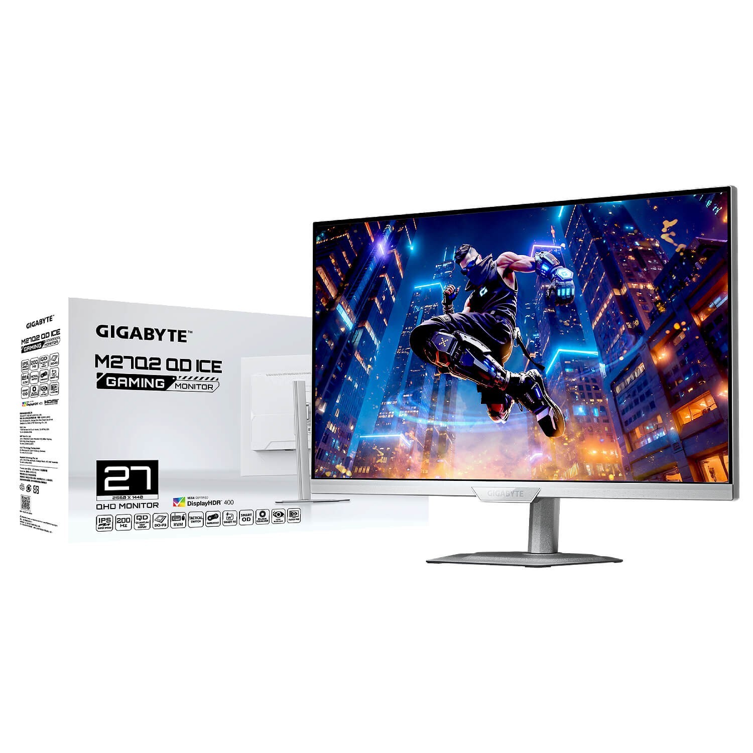 Gigabyte M27Q2 ICE 27" QHD 200Hz 1ms QD IPS Gaming Monitor White Display - Image 2