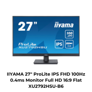 IIYAMA 27" ProLite IPS FHD 100Hz 0.4ms Monitor Full HD 16:9 Flat XU2792HSU-B6