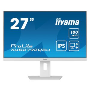 IIYAMA 27" ProLite IPS WQHD 100Hz 0.4ms White Monitor 250 cd/m2 XUB2792QSU-W6