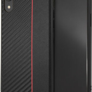 IPhone XR CG MOBILE BMW M COLLECTION Black Carbon PU Red Stripe Hard Case Cover