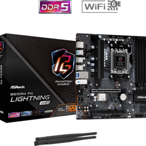 ASRock B650M PG Lightning WiFi AM5 Motherboard DDR5 mATX 90-MXBMW0-A0UAYZ