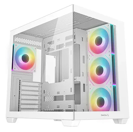 DeepCool CG530 4F White ATX Mid Tower PC Gaming Case 4 ARGB Fans Tempered Glass