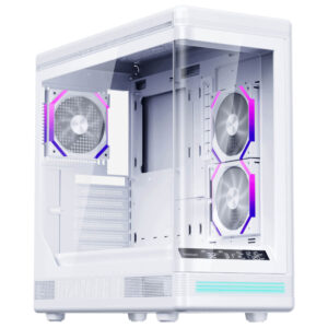 1stPlayer PB8 White ATX Gaming PC Case Integrated LCD Monitor Screen ARGB Fans