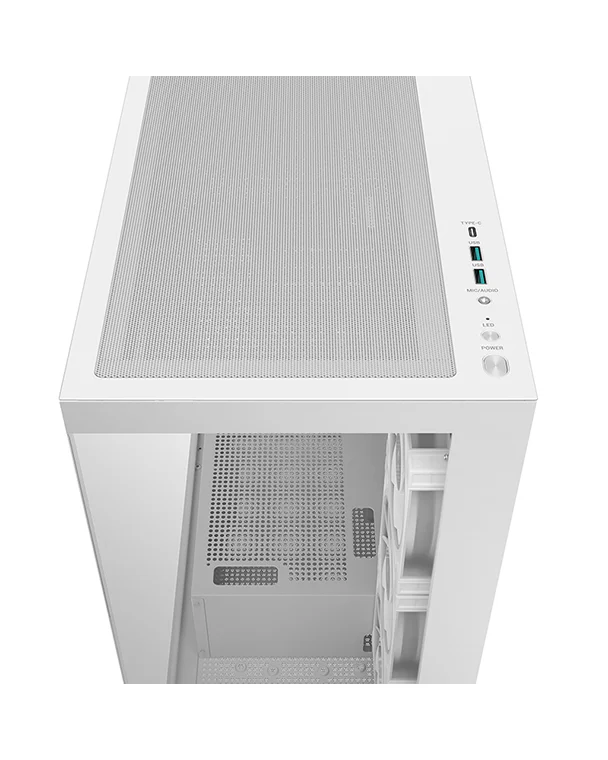 DeepCool CG580 4F V2 White ATX Mid Tower PC Case 4 ARGB Fans Tempered Glass - Image 3