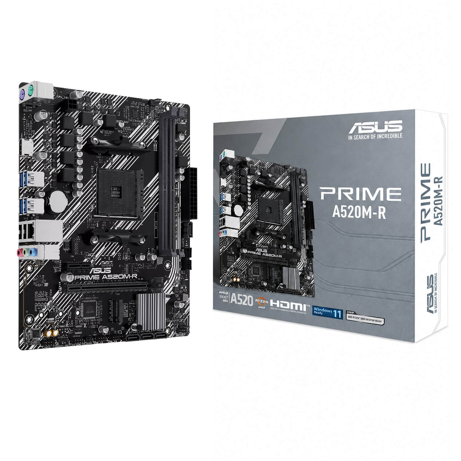 ASUS Prime A520M-R AMD AM4 Micro-ATX Motherboard DDR4 M.2 HDMI 90MB1H60-M0EAY0