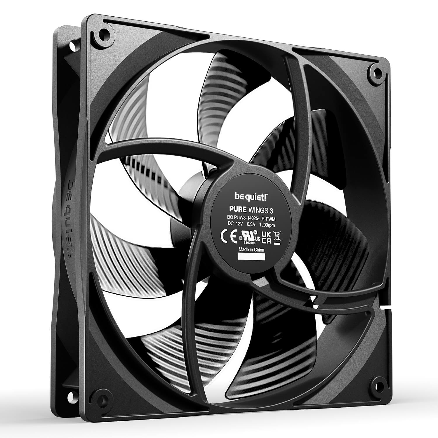 be quiet! Pure Wings 3 140mm PWM Black Case Fan 3-Pack Triple Pack Quiet BL139 - Image 3